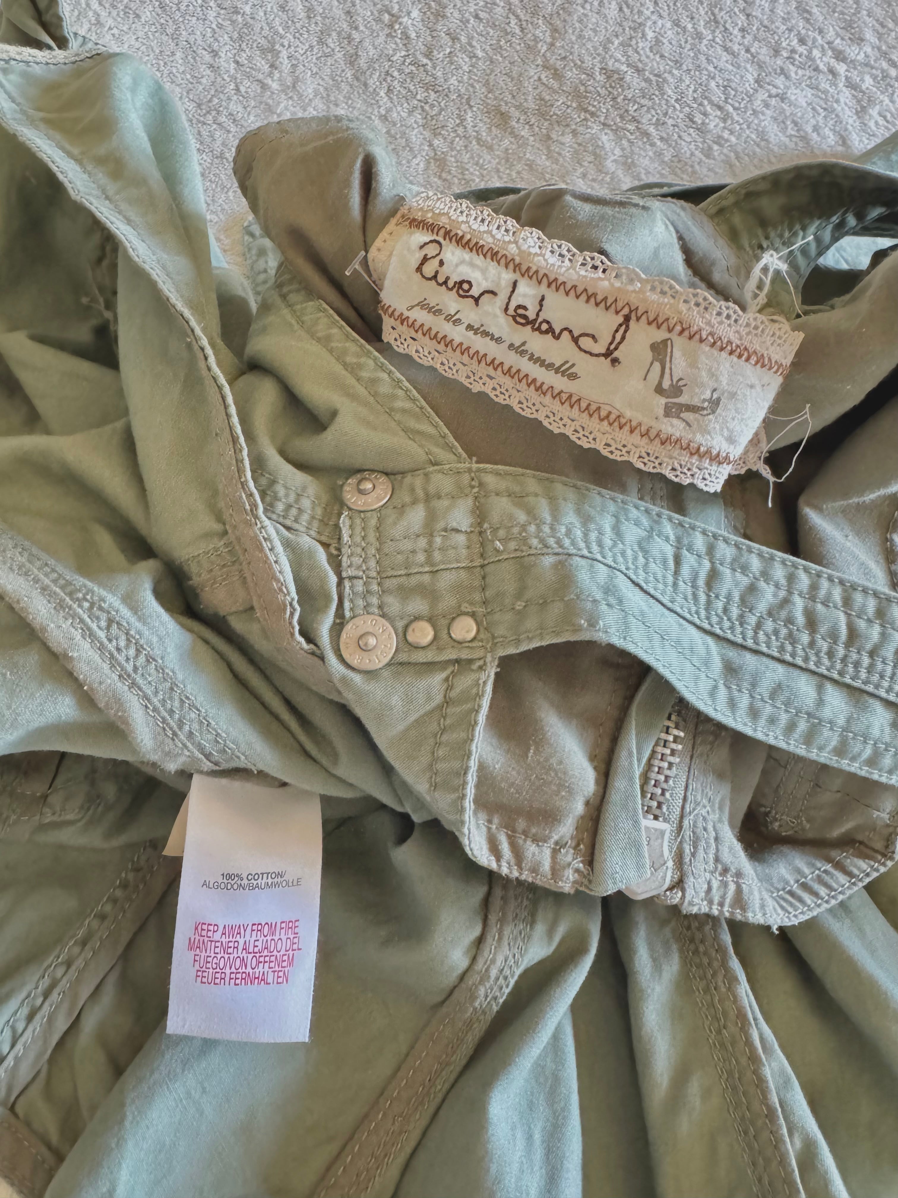 y2k vintage khaki green cargo utility mini dress streetwear grunge summer