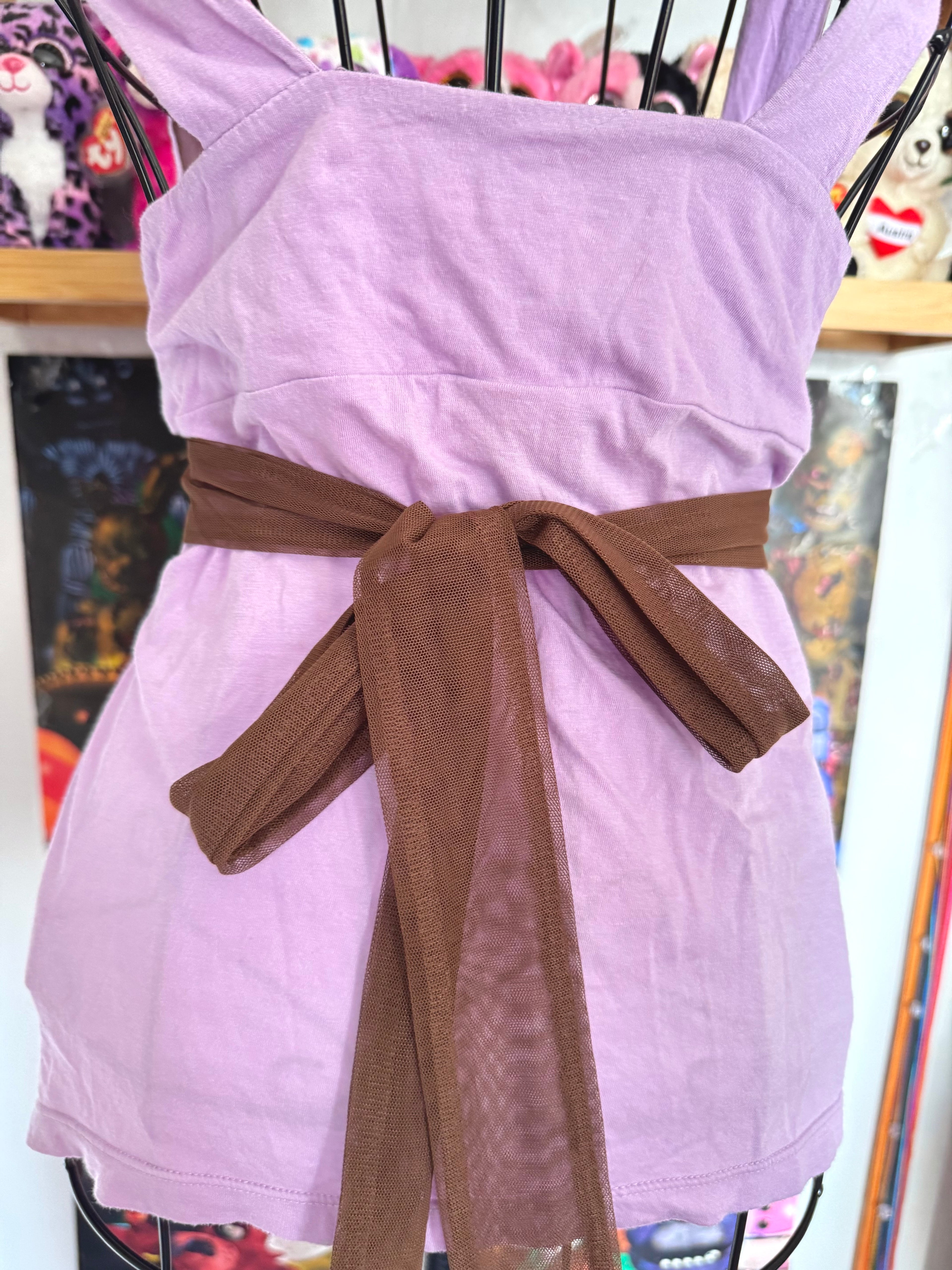 y2k vintage fitted lilac tie back jewelled cami top