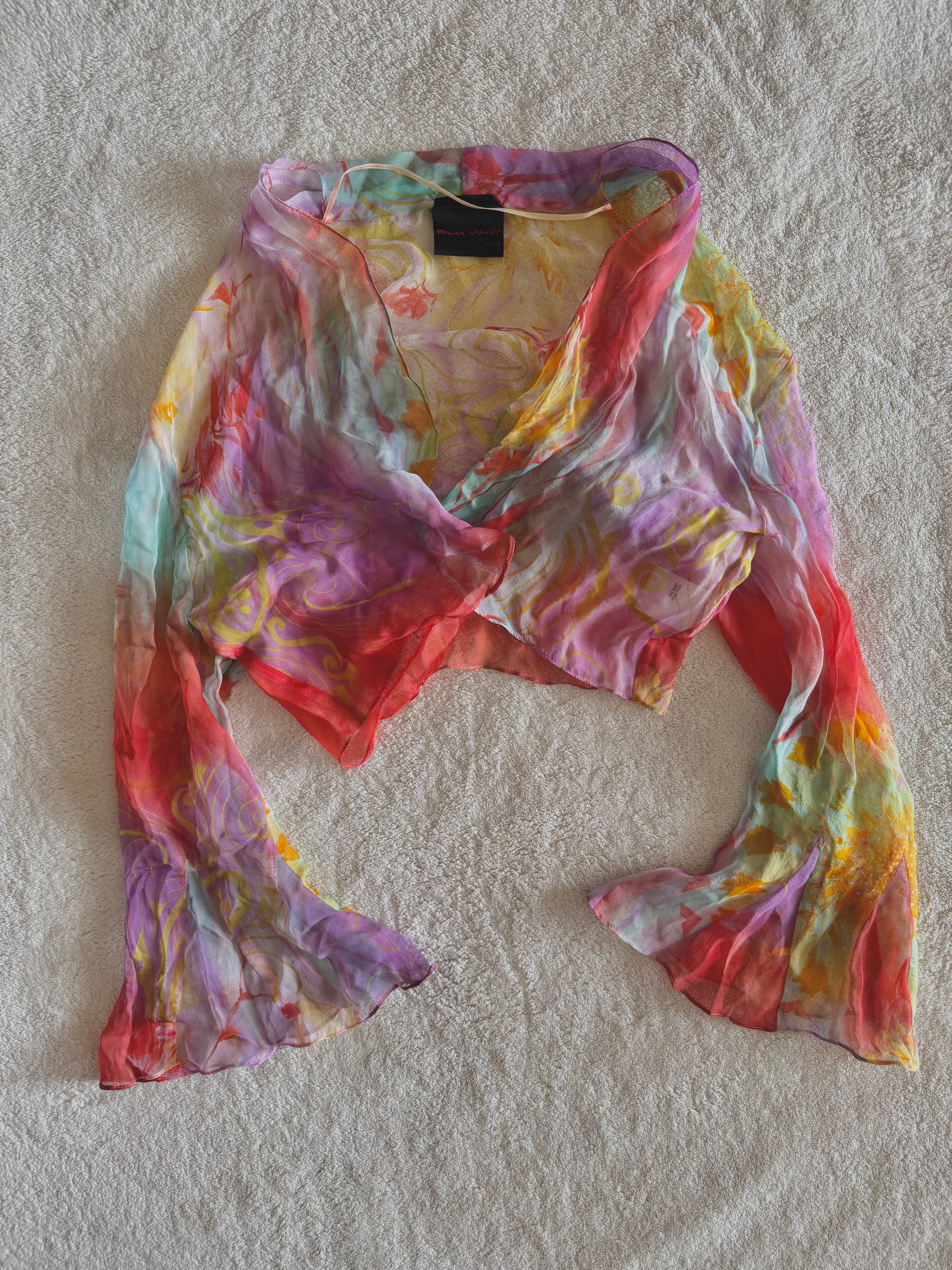 y2k vintage silk summer multicolour maxi dress with matching cardigan zara larsson