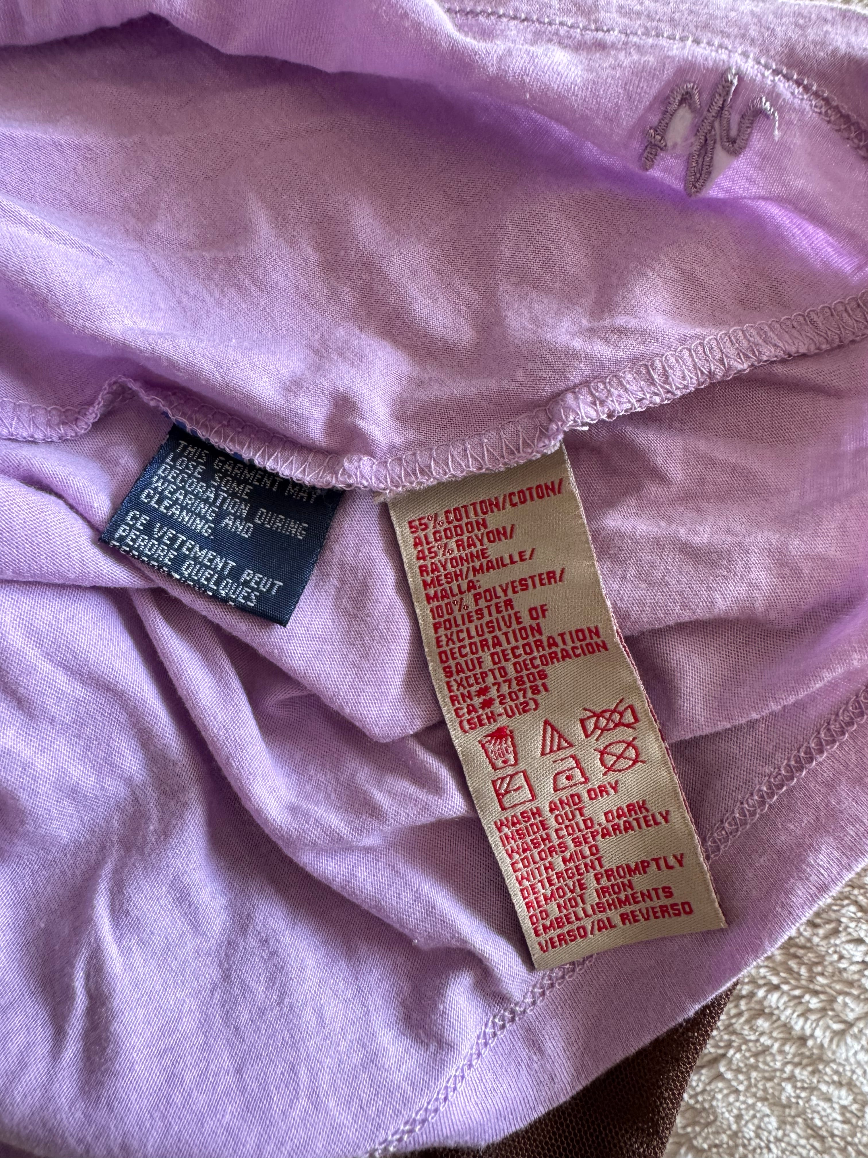 y2k vintage fitted lilac tie back jewelled cami top