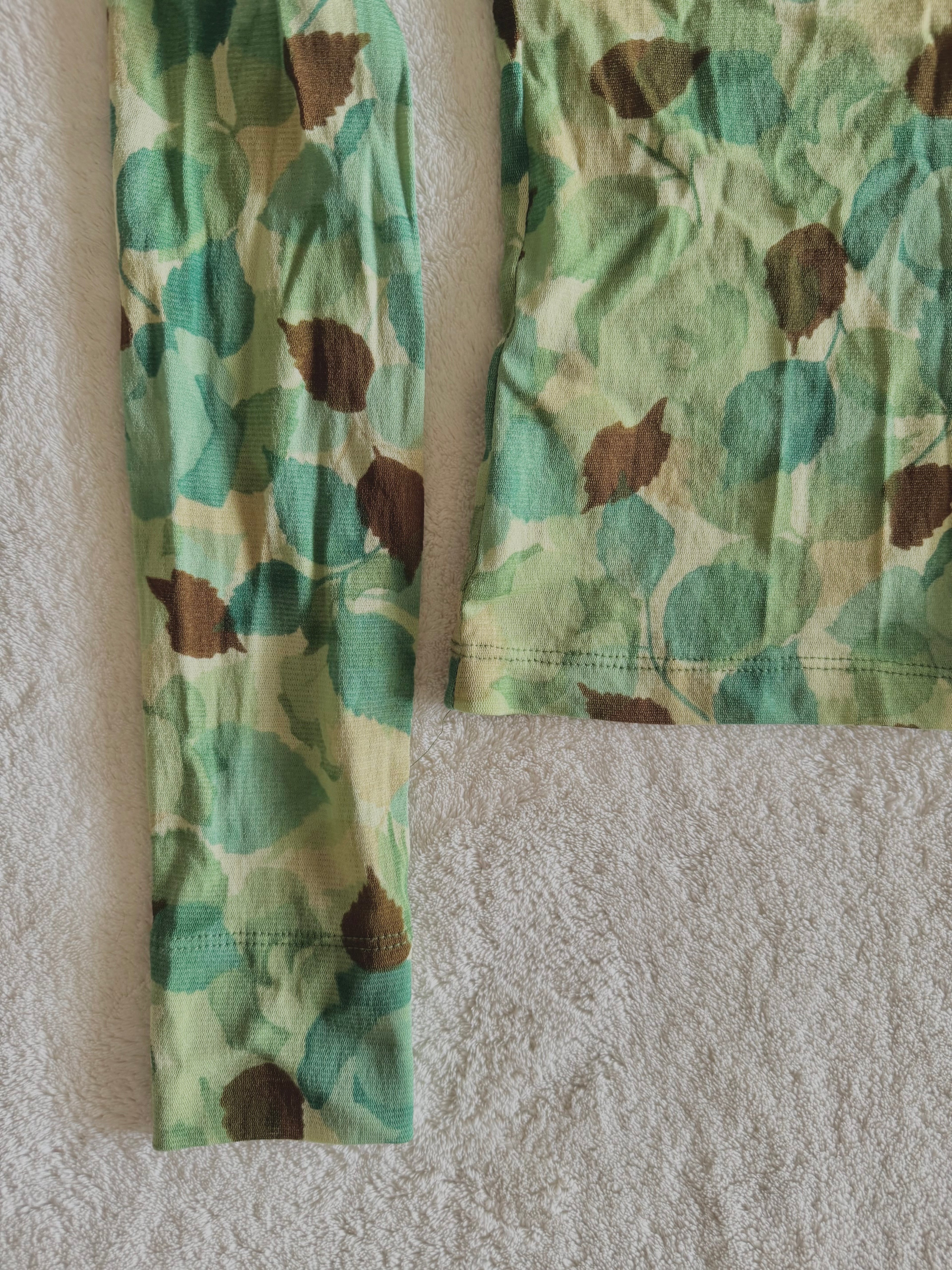 y2k vintage sheer mesh button up top with leaf print
